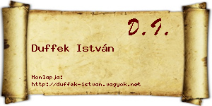Duffek István névjegykártya