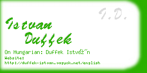 istvan duffek business card